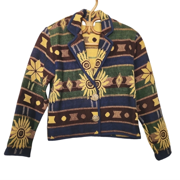 Jackets & Blazers - Vintage sunflower 🌻 tapestry jacket